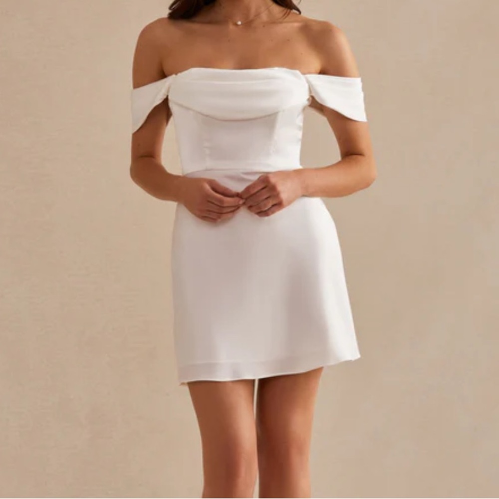 BIRDY GREY WHITE MIA MINI DRESS